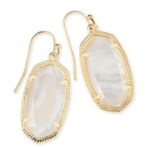 New Kendra Scott Dani Gold Earrings Pearl